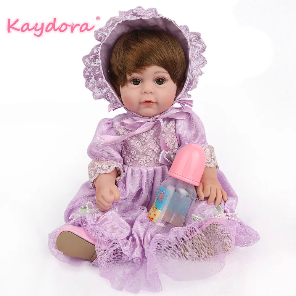 KAYDORA Reborn Baby фиолетовая принцесса полностью виниловая Мягкая силиконовая lol милая