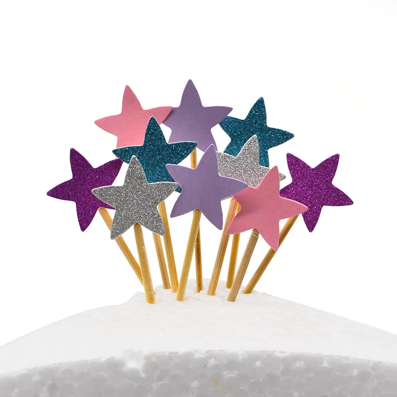 40 шт./лот Сердце Звезда кекс Toppers выпечки торт Topper Baby Shower украшение для свадебной