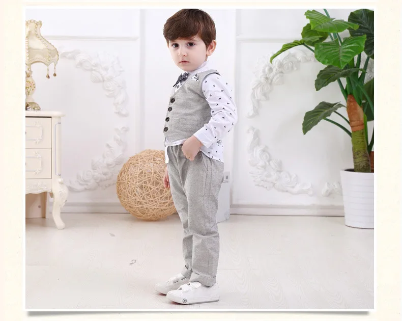 Костюм-тройка из хлопка и штанов для мальчиков 6-4 лет |