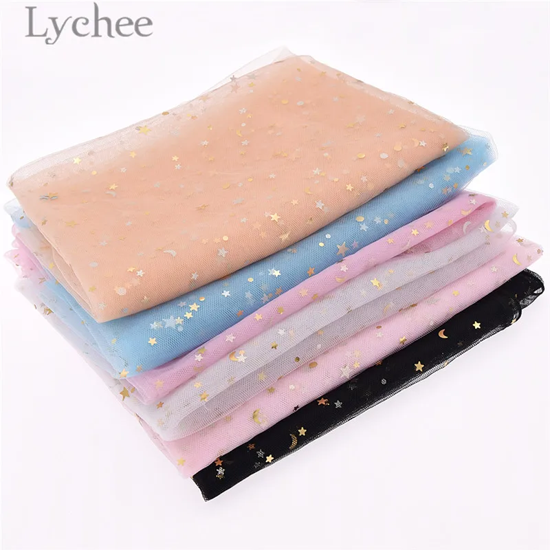 Lychee 50 см x 150 см Звезда Луна марлевая ткань высокого качества сетчатая ткань для шитья Ткань DIY материалы для вечернего платья