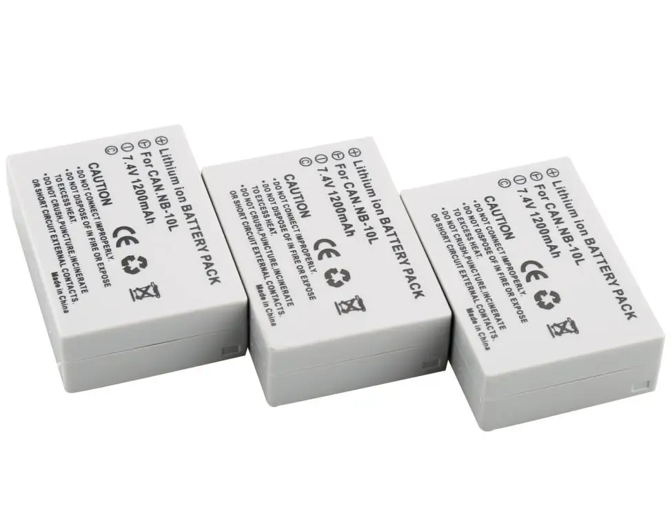 3 battery NB-10L сменный аккумулятор и USB двойное зарядное устройство для Canon SX40 HS SX40HS SX50 PowerShot SX40 HS SX50 HS SX60 HS - Цвет: 3 battery