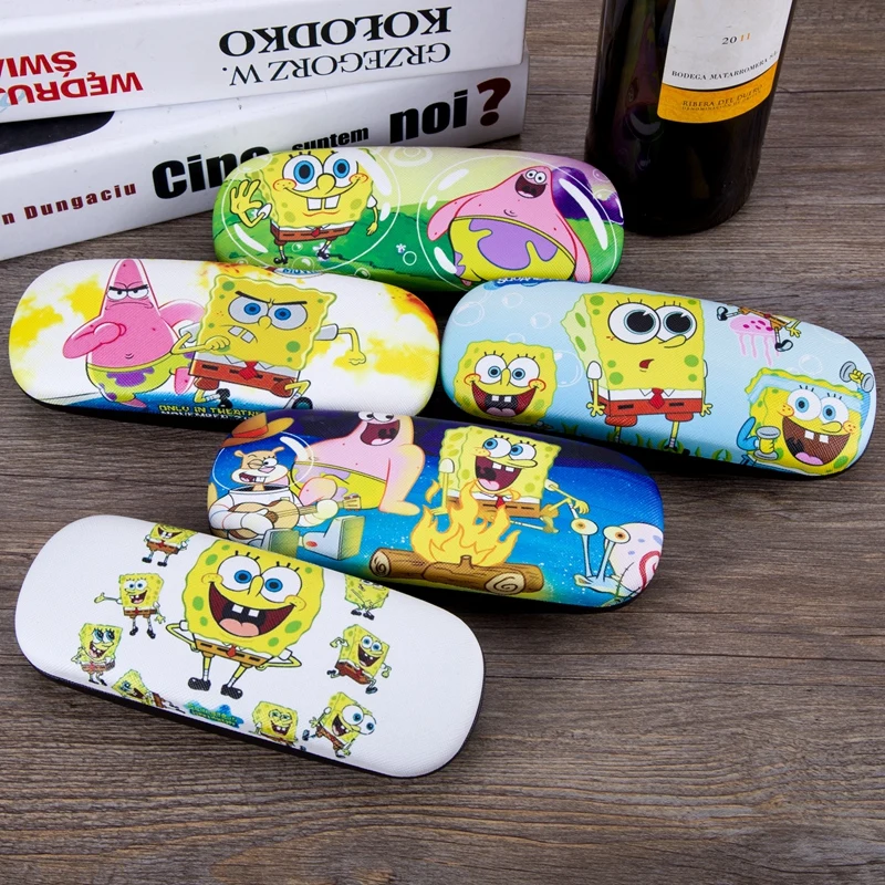 Spongebob комический персонаж мультфильма милый креативный мальчик и девочка студентка близорукость очки чехол Портативный Мода леди Чехол для очков