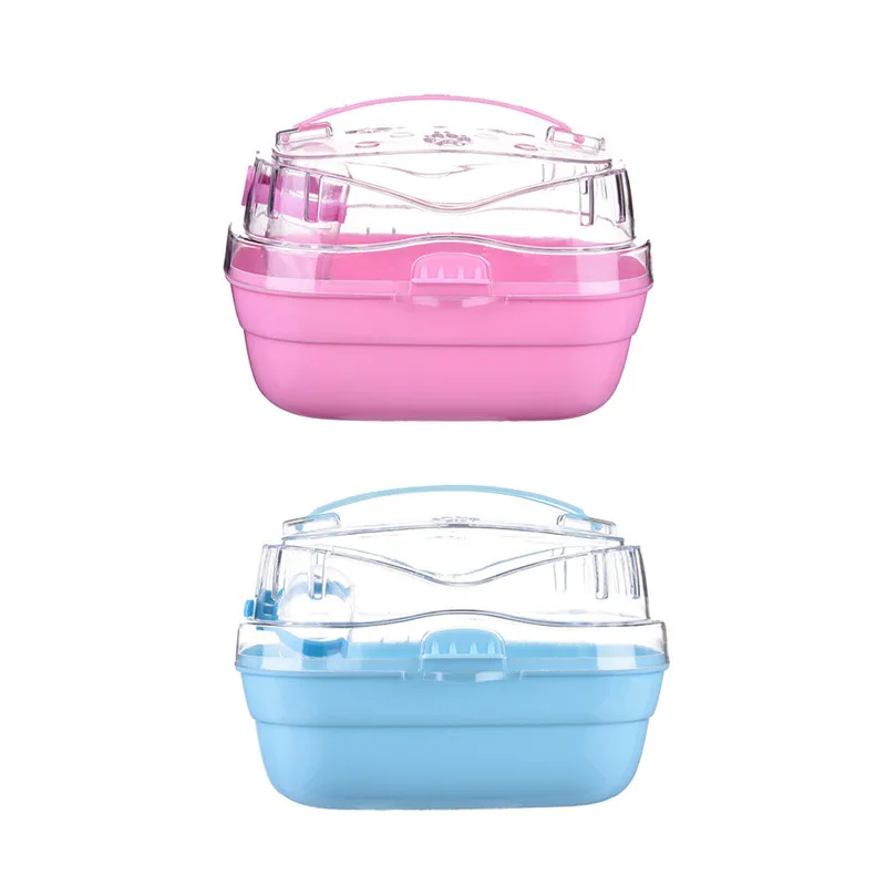 Очаровательная прозрачная клетка для хомяка со встроенной бутылкой воды