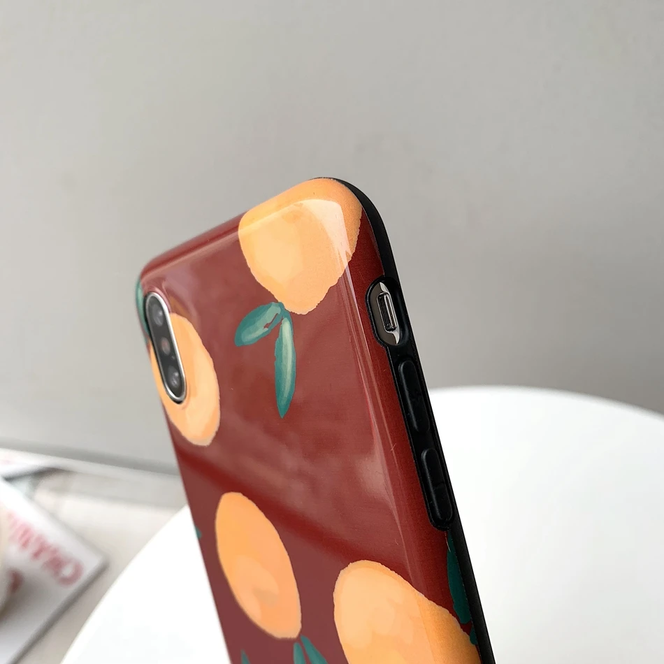 Ретро оранжевые чехлы для телефонов iphone 8 Plus 7 6 6S силиконовый чехол XS Max X XR