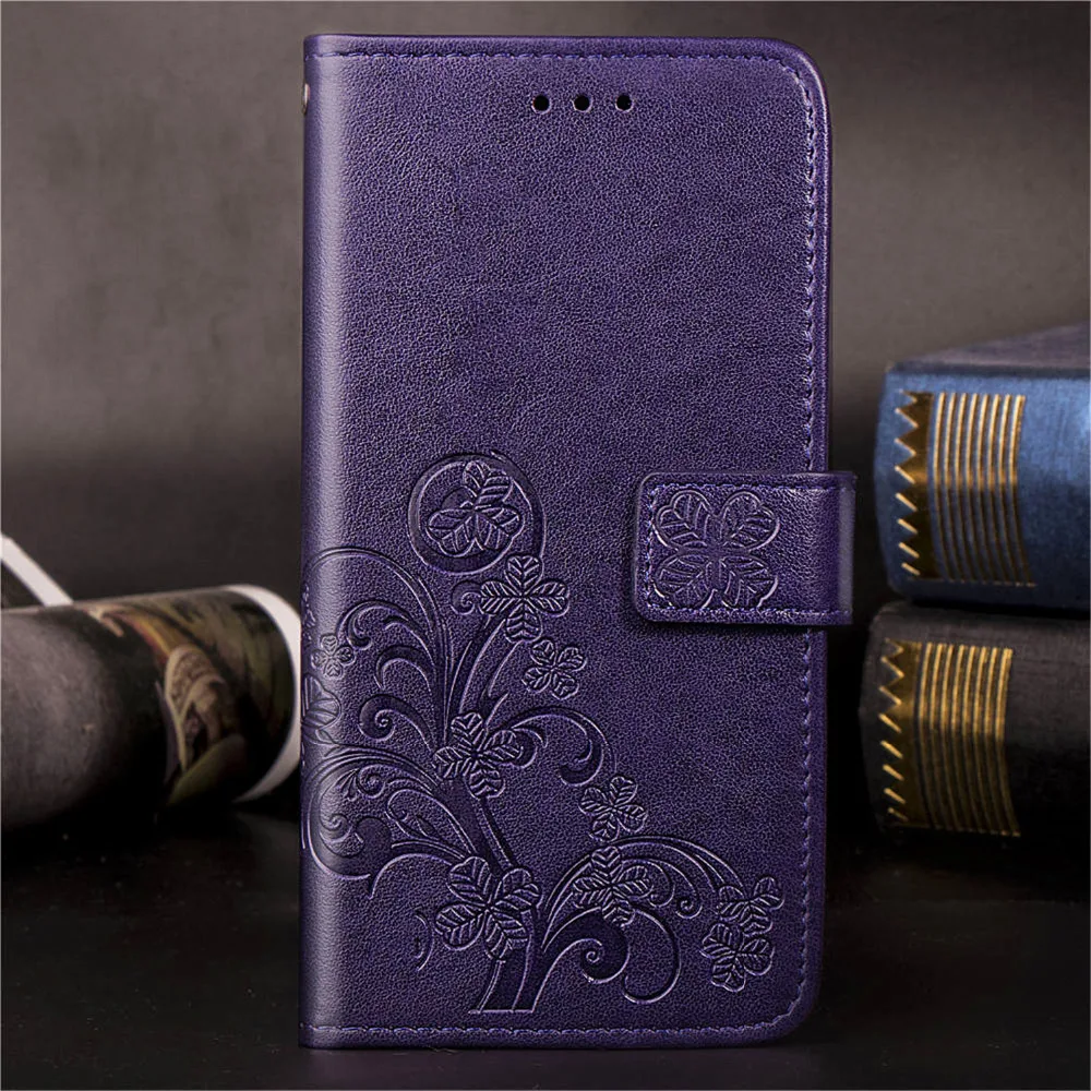 Для Redmi Note 7 чехол s Роскошный четырехлистный клевер тиснение цветок кошелек для