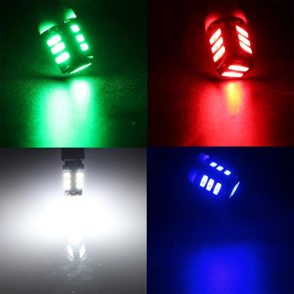 

10pcs 7020 11 SMD T10 W5W LED Bulbs Car Interior Clearnace Reading Dome Map Cargo Turn Singal Door Light White Red Blue Green