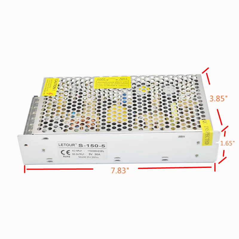 Светодиодный Питание 5V 30A AC 96V 240 адаптер конвертер DC 5V30A 150W для светодиодный