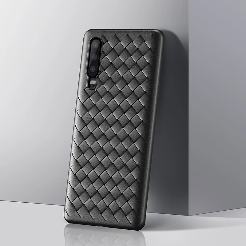 Плетеный чехол Baseus BV для huawei P30 P20 mate 20 Pro, роскошная Мягкая силиконовая задняя крышка для huawei P30Pro P20Pro mate 20 Fundas Coque - Цвет: Black