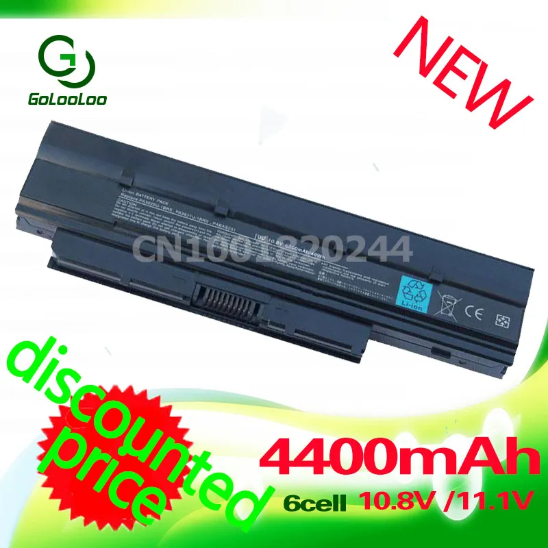 

Golooloo 4400mA 11.1v Laptop battery for toshiba NB500 NB525 NB505 T215 T230 T235 PA3821U-1BRS PABAS231 PABAS232 PA3820U-1BRS