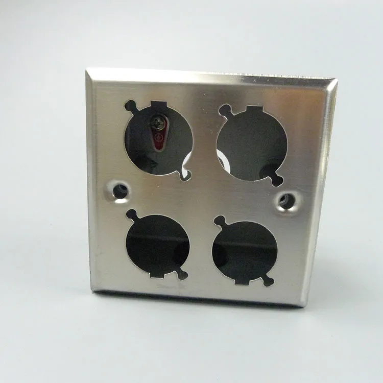 Настенная пластина из нержавеющей стали с четырьмя портами типа D | Электроника