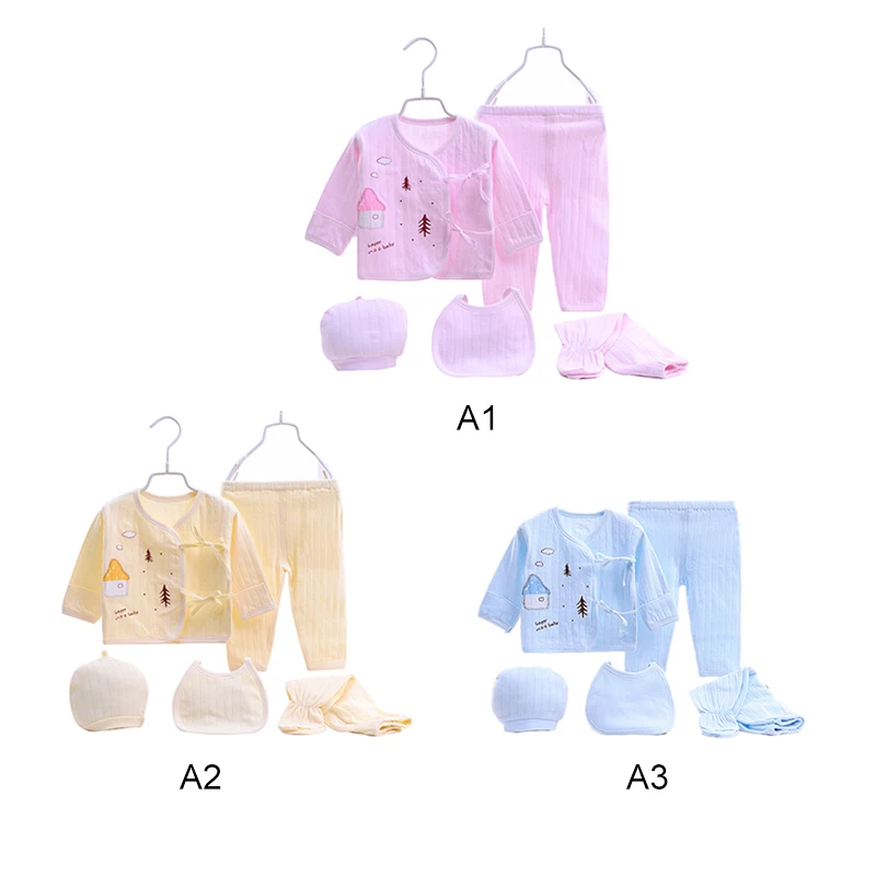 5 шт./компл. мягкий воздухопроницаемый хлопковый унисекс костюм для одежды мягкое