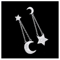 daisies 1pair 925 sterling silver zirconia moon star earrings for women girls christmas gift statement sterling silver jewelry