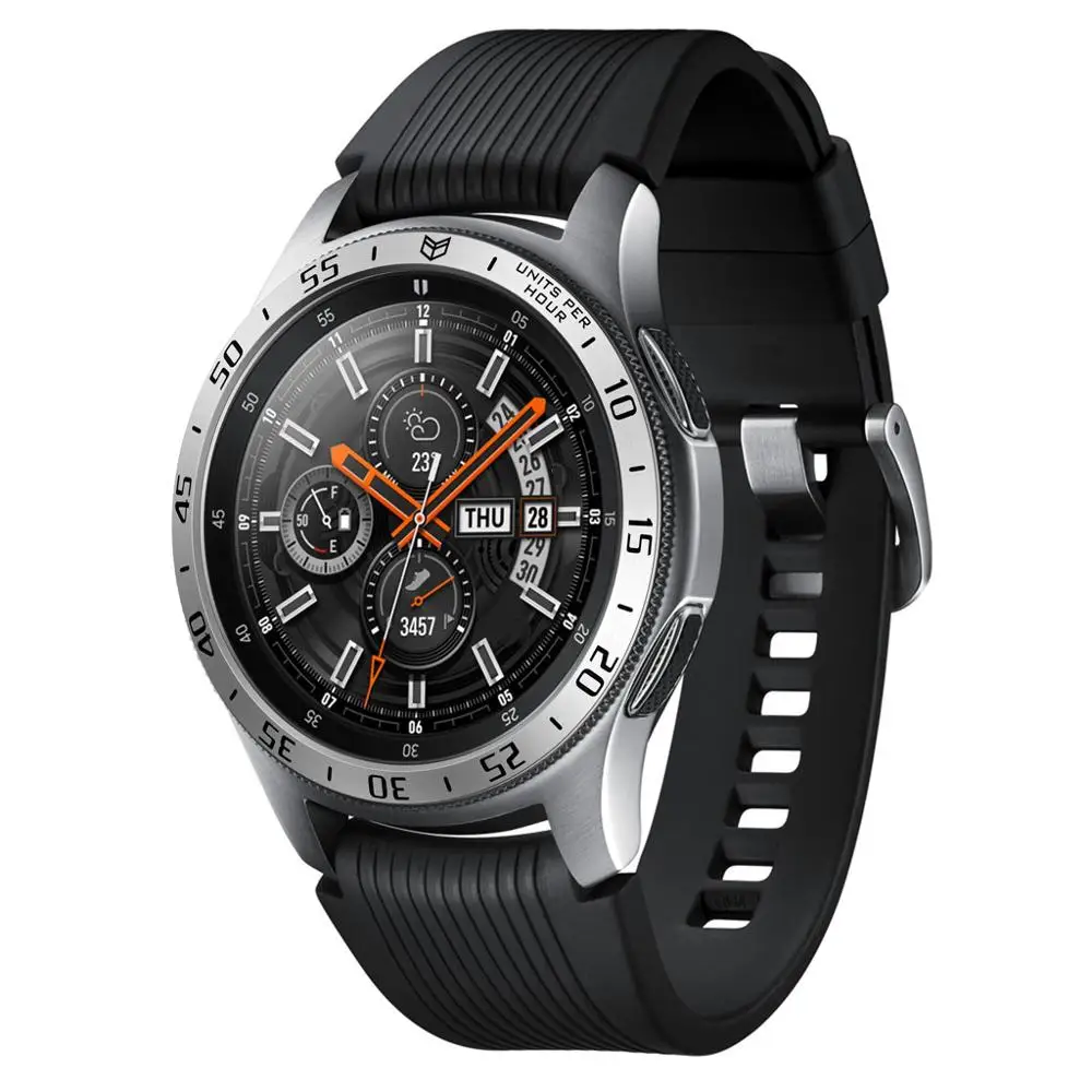 Для samsung Galaxy Watch 42/46 мм рамка кольцо клейкая крышка против царапин металлические Смарт часы защиты орнамент аксессуары#524