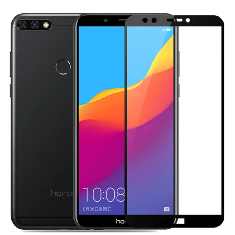 Полностью клеящееся закаленное стекло для Huawei Y7 Prime 2018 защитная пленка экрана