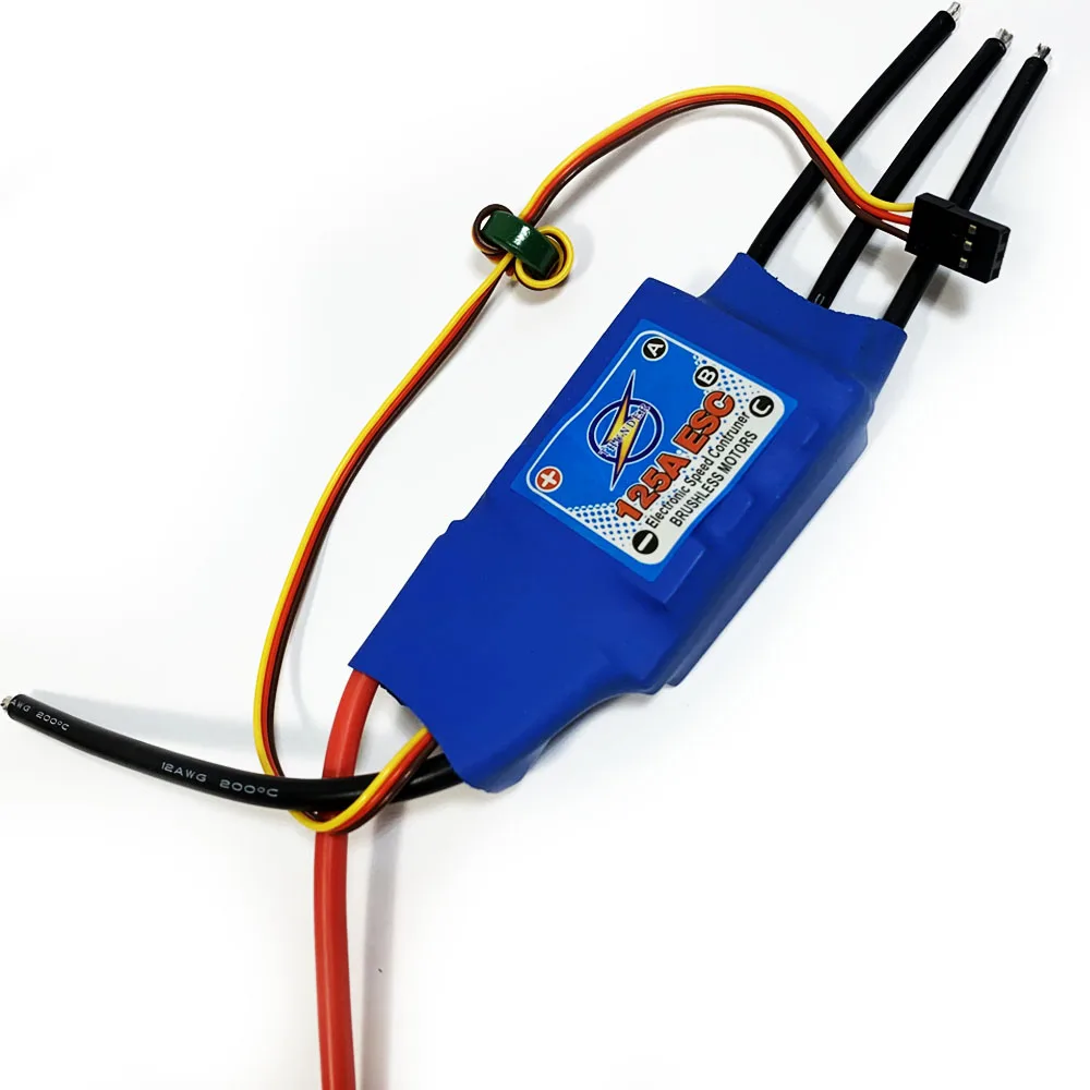 BJT 125A ESC Бесщеточный Регулятор скорости двигателя с 5А/5В BEC для вертолета с фиксированным крылом на радиоуправлении UBEC125A