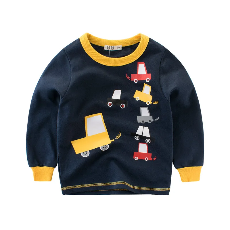 Детская Хлопковая футболка с длинным рукавом в полоску|Тройники| |