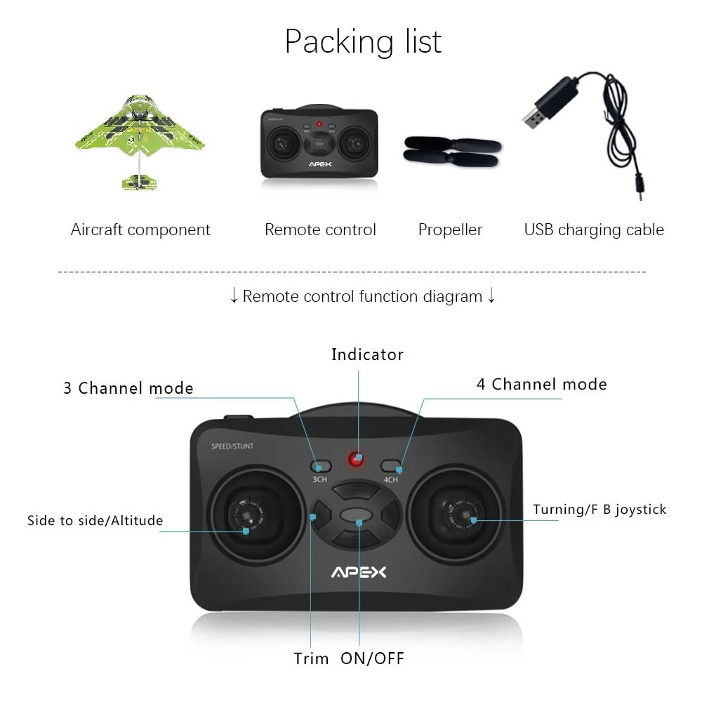 Apex 2 в 1 мини беспилотный летательный аппарат RC Quadcopter 4CH RC Вертолет Дистанционное Управление 6-Axis Gyro 3D Флип самолет модель планера игрушки