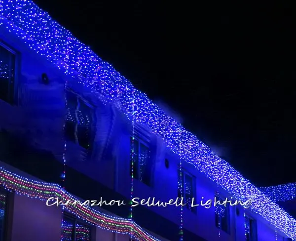 Led christmas lighting yard decoration 1*6m blue LED star backdrop lamp H199