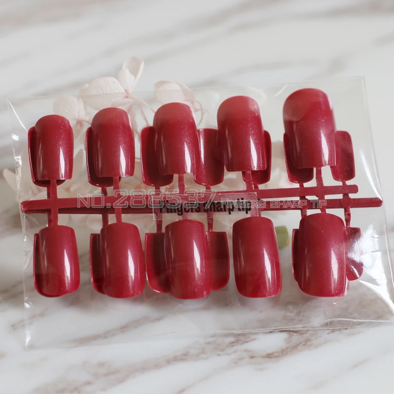 Новинка 2017 популярный товар насыщенные красные длинные квадратные однотонные