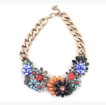 Оптовая продажа Высокое качество Роскошный винтажный Кристалл Красочные цветы