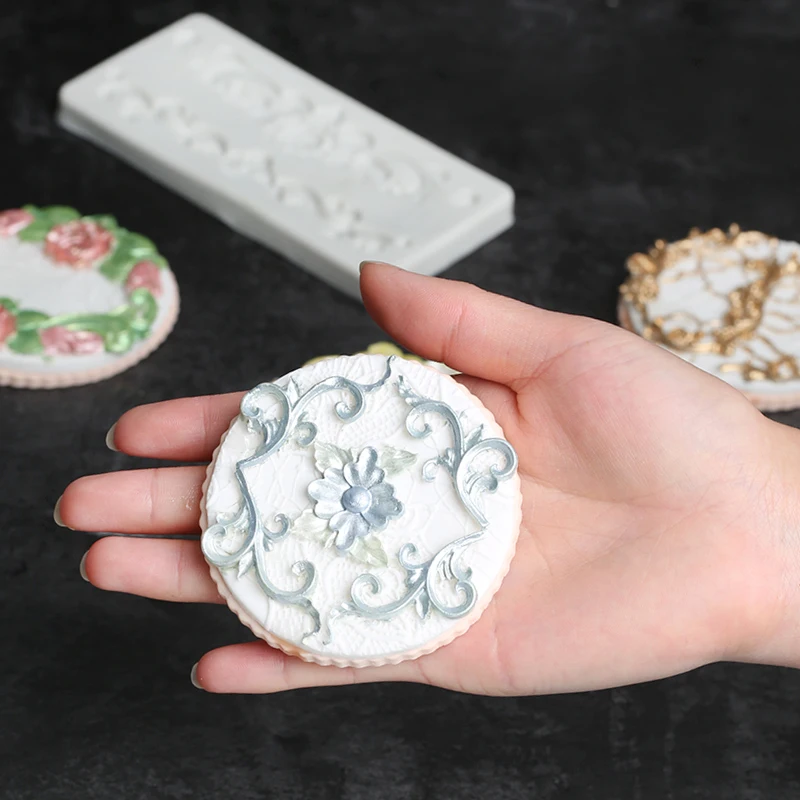 Силиконовая форма Роза Дамаск расцвета кружева помадка торт MoldMoulds формочки для