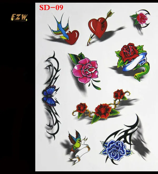 2015 новая мода дизайн временные татуировки 3 d водостойкая временная татуировка