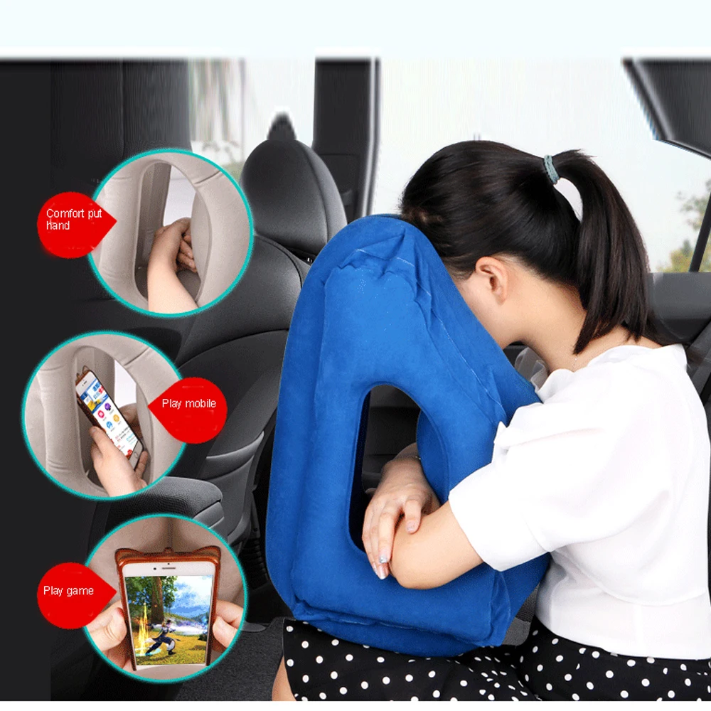 Надувная портативная подушка для путешествий надувная мягкая отдыха на шее