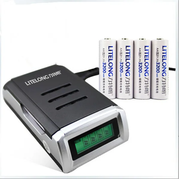 4 x AA 3200mAh Ni MH аккумуляторная батарея + интеллектуальное cheenl AAA зарядное устройство