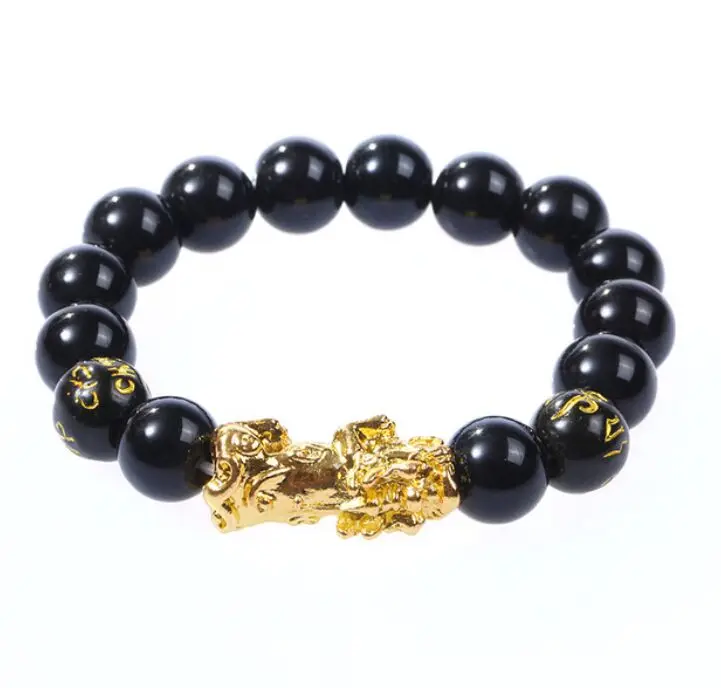 Оптовая продажа Luck Buddha шесть слов 8 14 мм натуральные бусины песок золото Pixiu