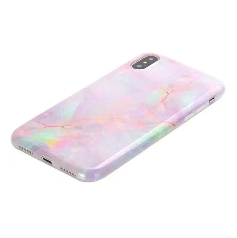 Чехол IMD из ТПУ с мраморным камнем для iphone 6 6s 6/7/8 plus X Цветной силиконовый чехол
