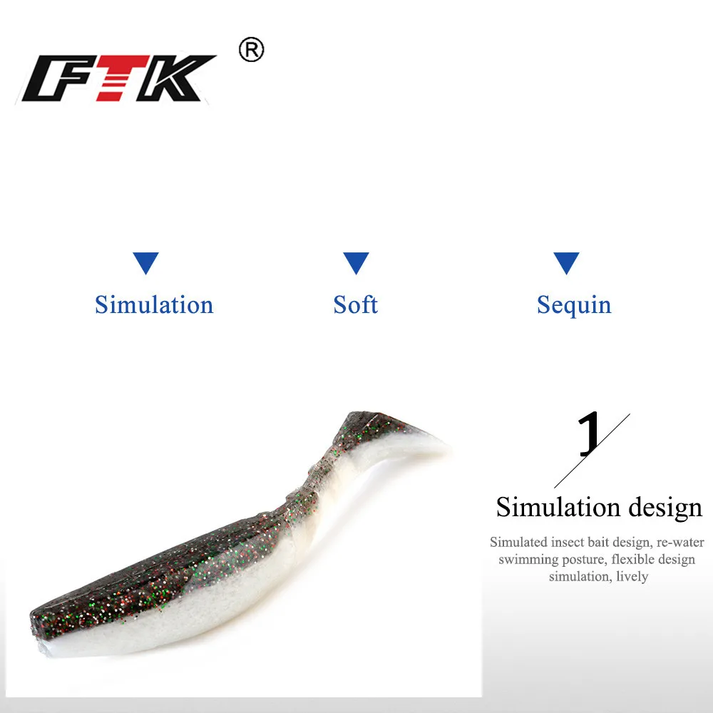 FTK Easy Shiner Φ 90 мм/7 5g 110 мм/14g Wobblers силиконовые двухцветные флейты трехсекционный