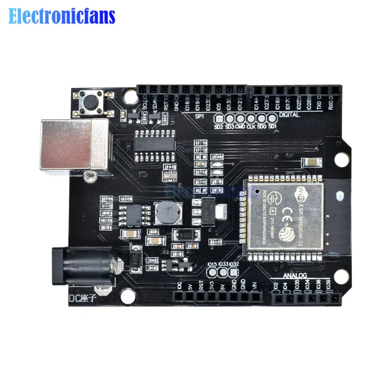 Макетная плата D1 R32 ESP32 CH340 USB Type B USB-B Wi-Fi Bluetooth для Arduino R2 MEGA2560 R3 Wemos | Электронные
