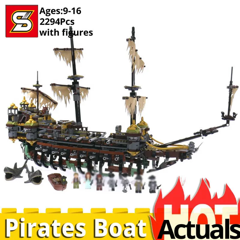 SY1200 пираты из Карибского фильма 2294 шт строительные блоки Mary Ship 71042 набор моделей