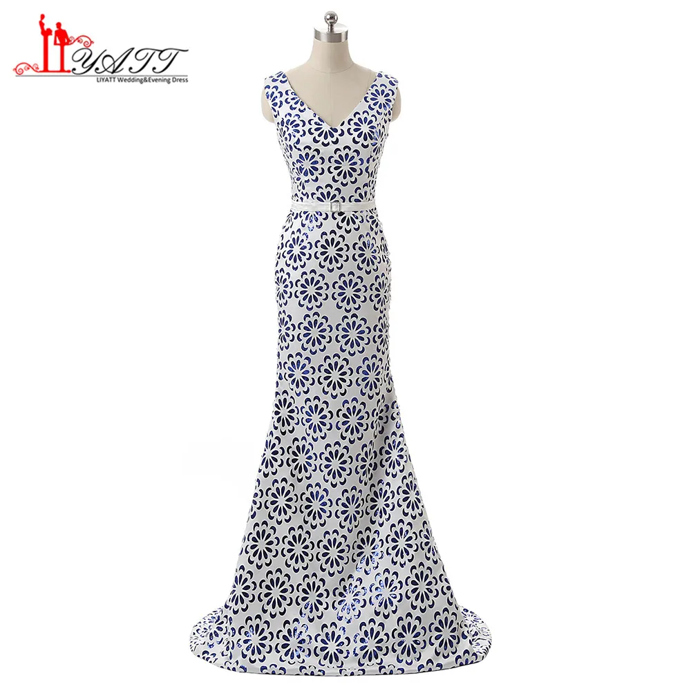 2017 г. винтажные элегантные атласные вечернее платье русалки блесток бязь длинное