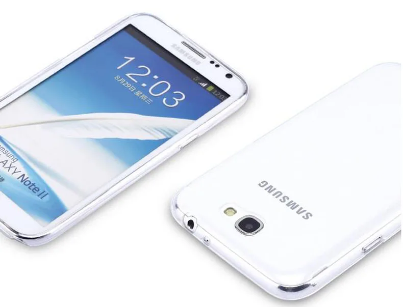 Чехол для Samsung Galaxy Note 2 NOTE2 N7100 3 4 5 прозрачный мягкий чехол из ТПУ задней панели