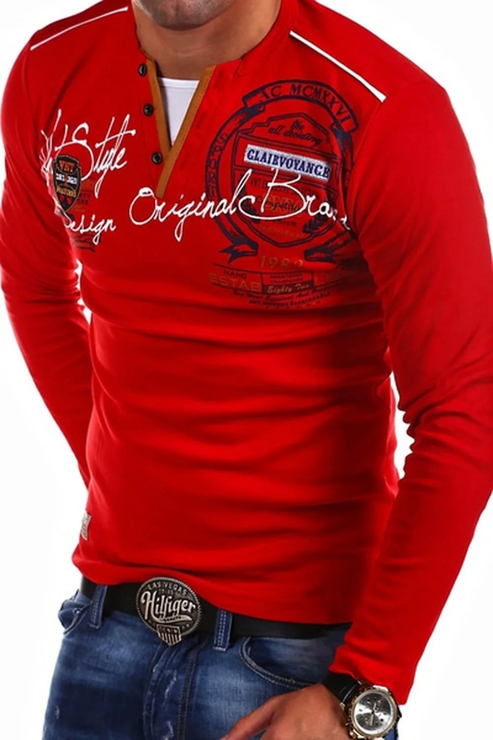 Мужская Уличная футболка ZOGAA повседневная хлопковая с длинным рукавом и принтом