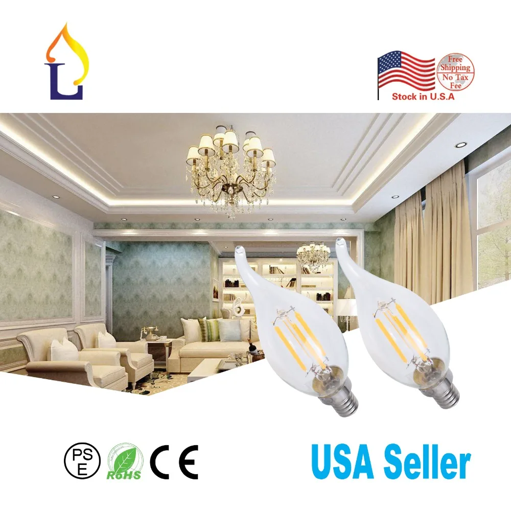 Made in China Dimmable Candelabra LED Bulbs 2700K Flame Tip E12 Bulb for Indoor Lamp | Лампы и освещение