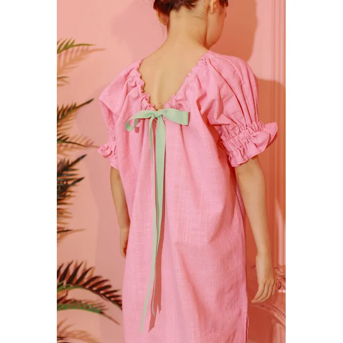 Girls dress summer new Korean version loose for children clothes kids v-neck 100% cotton teens 4-16Y ws470 | Детская одежда и