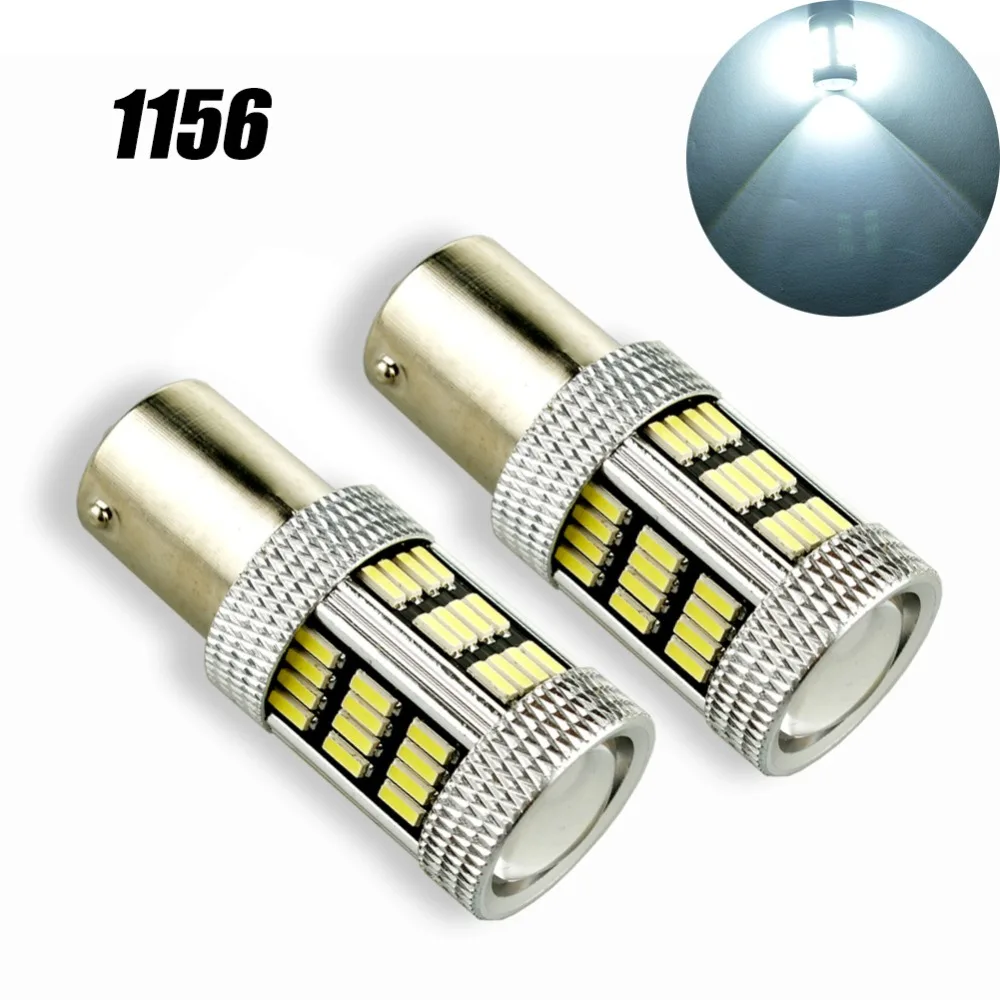 Автомобильный светодиодный Фонарь 1156/BA15S 4014 54 SMD белый DC 12 В P21W стоп сигнал Лампа