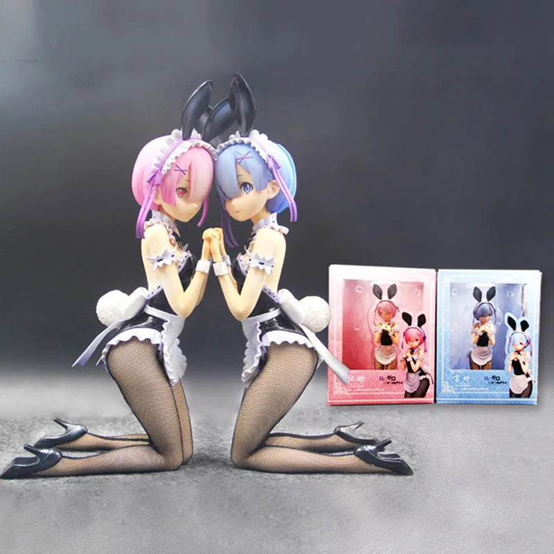 О: жизнь в другом мире от Zero Bunny Girl Ver. Ram Action Figure Kneeling Rem ПВХ Фигурки Brinquedos аниме 22
