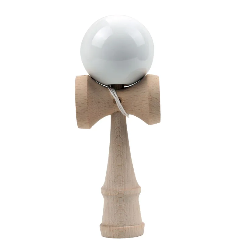 PU Paint White Kendama 18 см полная трещина PU краска деревянный шар Kendama умелое жонглирование мяч игра игрушка Спорт на открытом воздухе - Цвет: PU Paint White