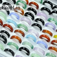 50pcs ecoolin jewelry multicolor carnelian agatee women girls rings lots mixed colors bulk packs lr4020