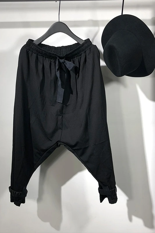 

Spring and autumn original personality hanging gear haren nine-minute pants Japanese designer baggy pants.