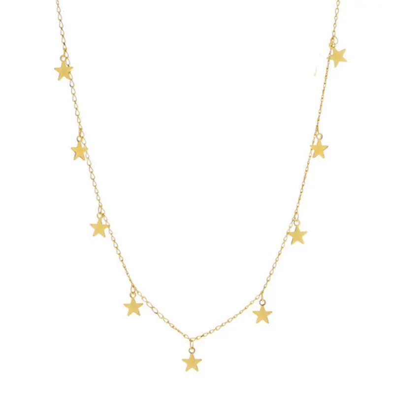

Fashion simple style women's alloy necklace long paragraph personality pentacle pendant DIY boutique