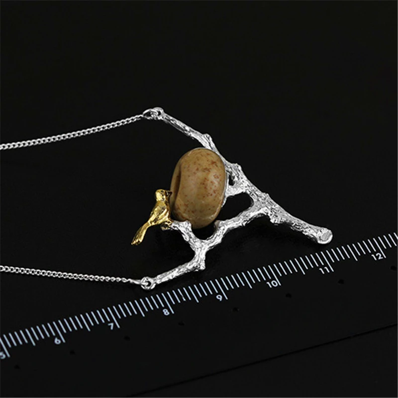 Lotus Fun реальные стерлингового серебра 925 природных ручной Fine Jewelry retray птица