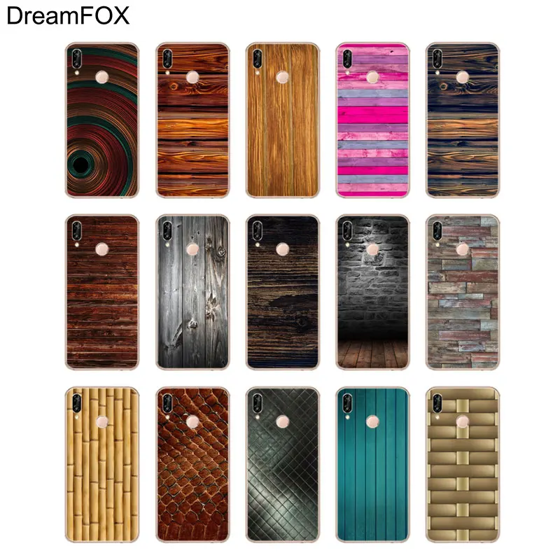 DREAMFOX M154 Мягкий силиконовый чехол из ТПУ с Деревянной Стеной для huawei Honor 6A 6C 6X 7C 7X8
