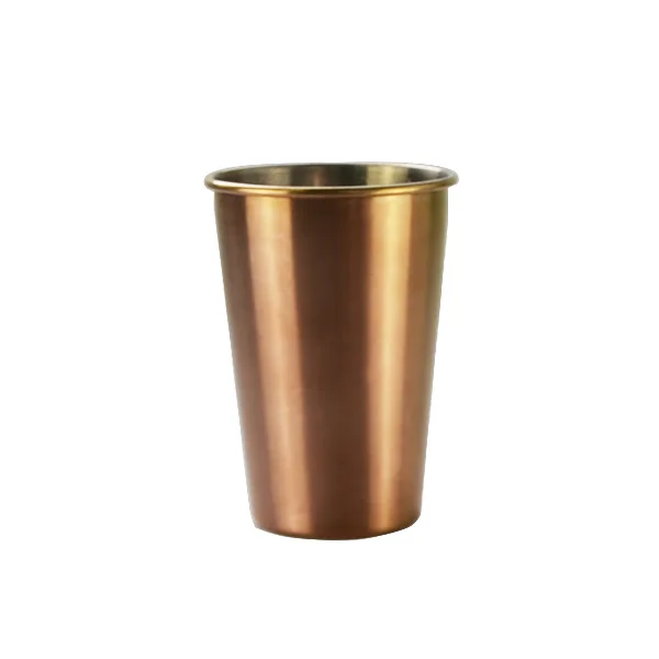 rose gold Шикарные кофейные кружки из нержавеющей стали, чашка для молока, чая, сока, пива, серебряная, розовая, Золотая прочная чашка с силиконовой крышкой, не обжигающая втулка 500 мл - Цвет: rose gold
