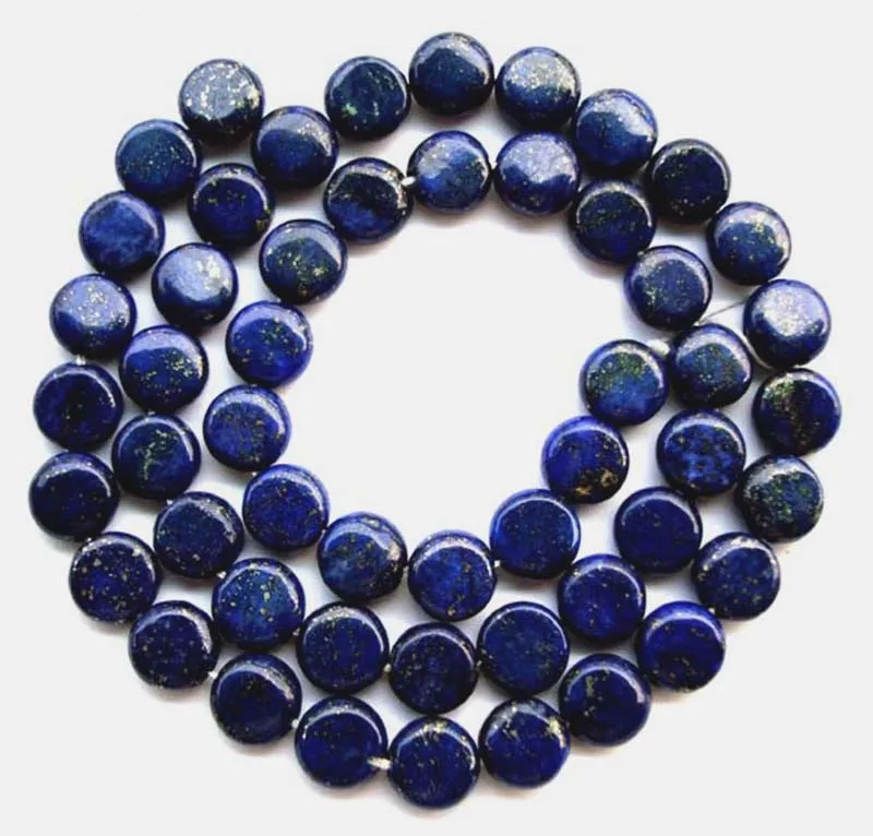 Плоские/круглые бусины из натурального лазурита свободные для самостоятельного