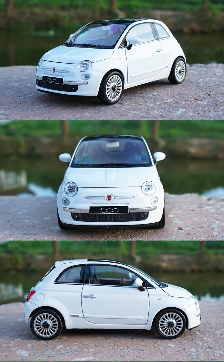 Оригинальная фабричная 1:24 FIAT 500 ABARTH 500 игрушечная машинка из сплава, игрушки для детей, литая модель автомобиля, подарок на день рождения