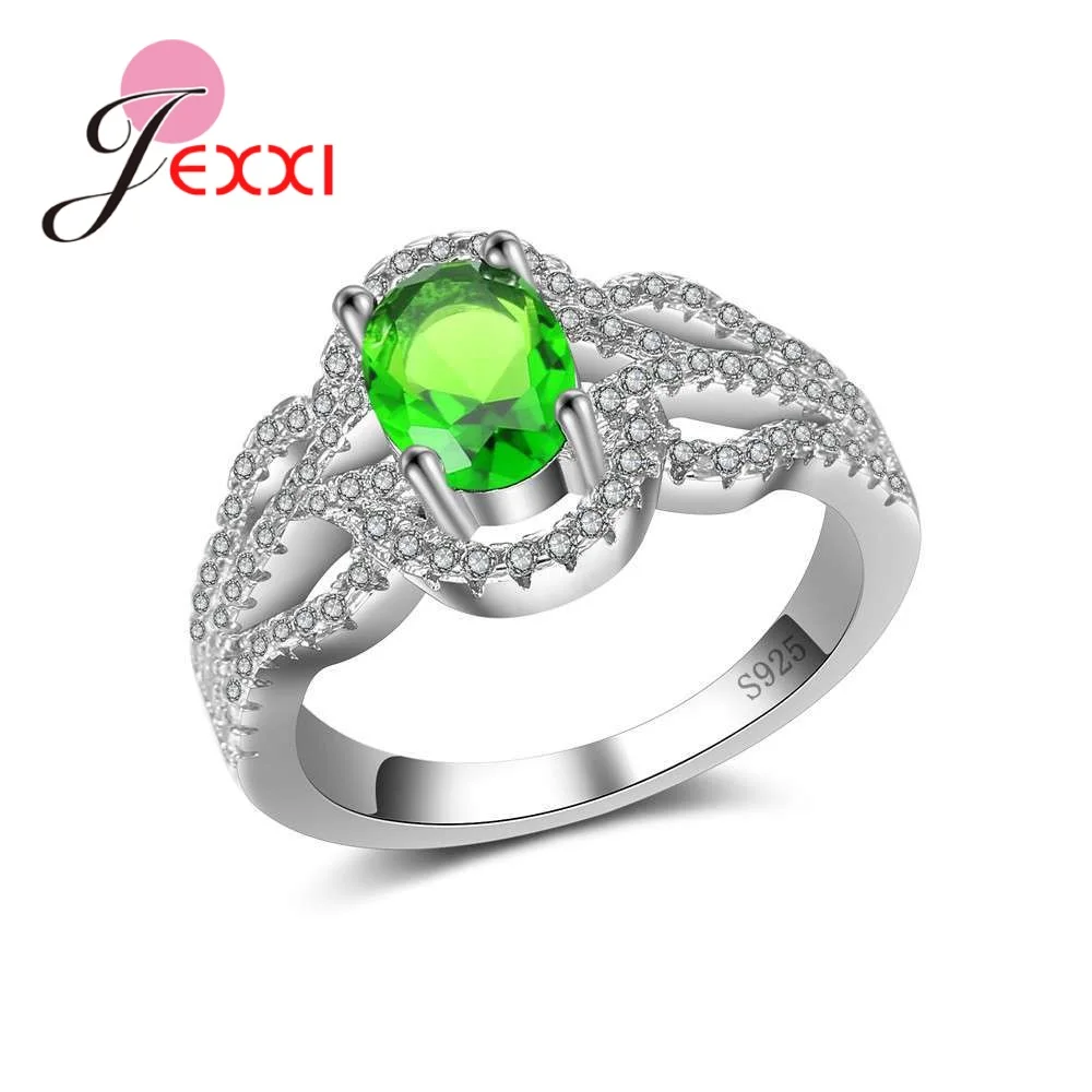 Fashion Classic 925 Sterling Silver Zirconia Austrian Crystals Wedding Rings for Women Wholesale Price Size 6 7 8 9 | Украшения и